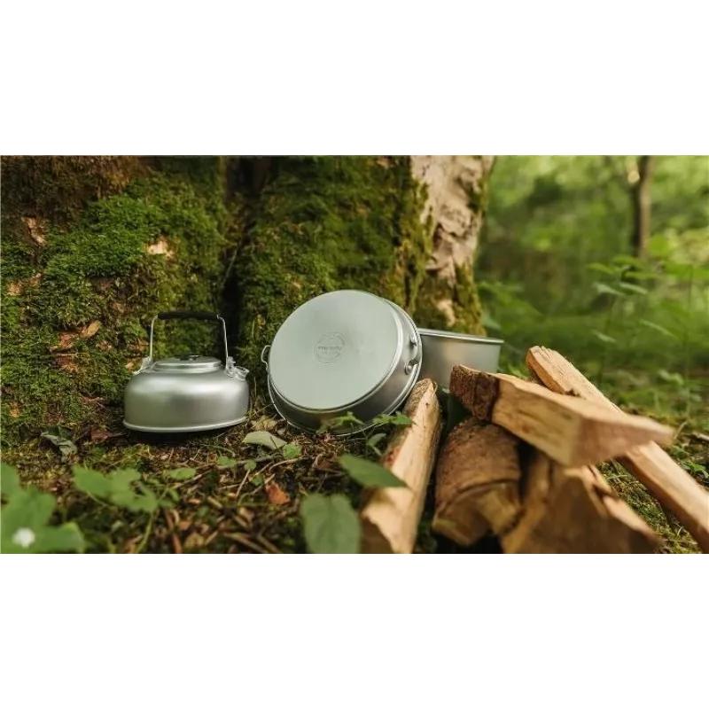 Easy Camp Adventure conjunto de cozinha M prateado alumínio