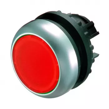 Atuador de botão luminoso Eaton M22-DL-R, plano, vermelho, momentâneo, 22,5 mm