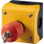 Eaton M22-PVS/KC11/IY botão de cogumelo de paragem de emergência com desbloqueio por chave, 38 mm, 1NO+1NC, montagem em superfície, IP66, vermelho