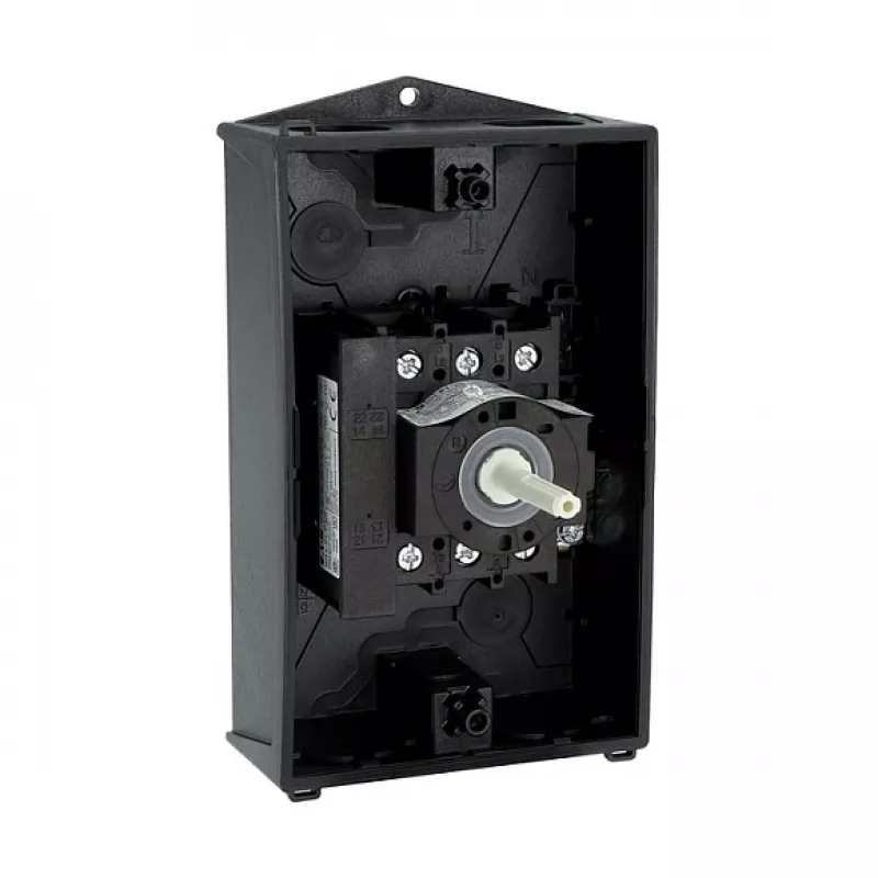 Eaton P1-25/I2/SVB/HI11 interruptor principal de 25 A e 3 polos com paragem de emergência, montagem saliente, vermelho/amarelo
