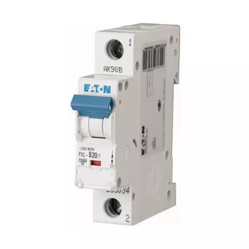Eaton PXL-B20/1 disjuntor 20A unipolar tipo B 10kA calha DIN
