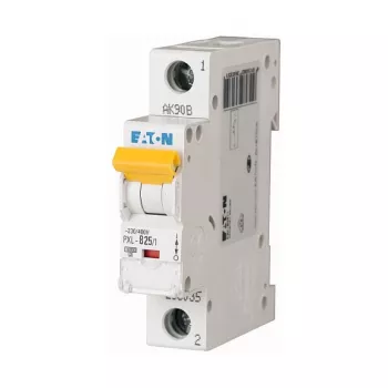EATON PXL-B25/1 Disjuntor automático MCB, 25A, 1 polo, tipo B, 10kA, calha DIN