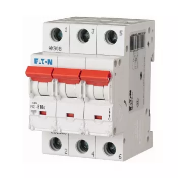 Disjuntor automático EATON PXL-C10/3, 10A, 3 polos, curva C, 400V, 10kA (236422)