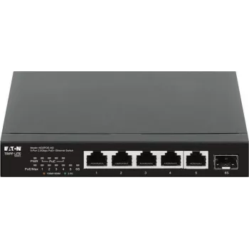 Eaton Tripp Lite Series Switch Ethernet Gigabit não gerido de secretária PoE+ Pass-Through 5 portas 2,5 Gbps 70W metal