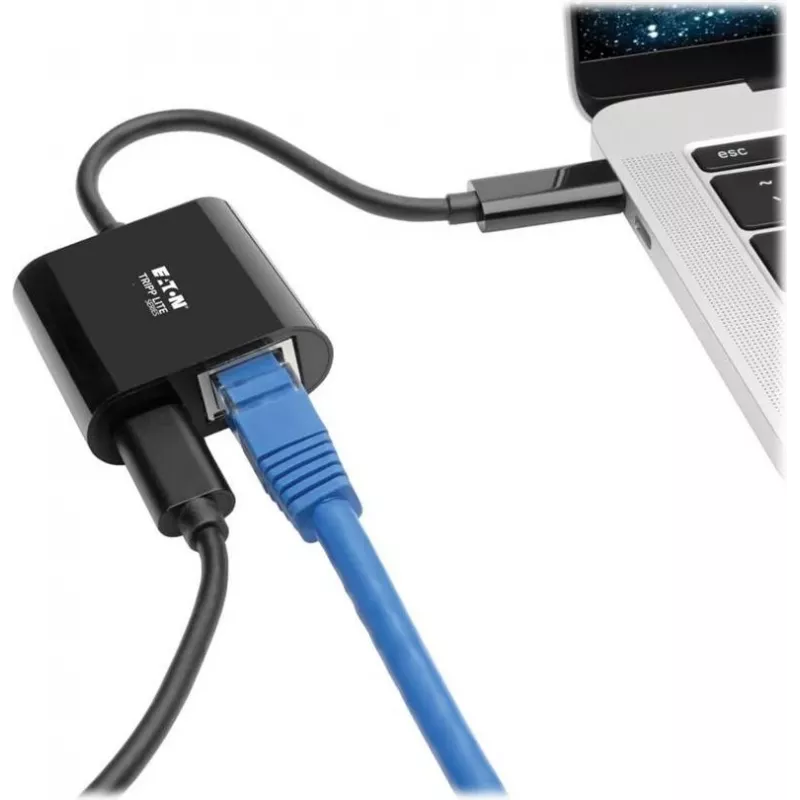 Eaton Tripp Lite U436-06N-GB-C adaptador USB-C para Gigabit Ethernet com função de carregamento USB-C PD - Thunderbolt 3 - preto