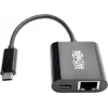 Eaton Tripp Lite U436-06N-GB-C adaptador USB-C para Gigabit Ethernet com função de carregamento USB-C PD - Thunderbolt 3 - preto
