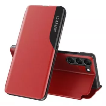 Eco Samsung Galaxy S23+ com capa Flip-Stand Leather View vermelha