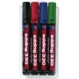 Edding 330/4 S Conjunto de marcadores permanentes, Preto/Azul/Verde/Vermelho, 4 unid. 4-330-4