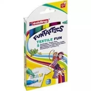 Edding e-17 Conjunto de Canetas Fineliner – Ponta de Fibra 0,5 mm, Cores Variadas (Azul, Castanho, Verde, Violeta, Amarelo), Tinta à Base de Água, 5 Canetas 4-17-5