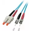Cabo de patch de fibra ótica duplex EFB SC-ST OM3 50/125µm LSZH aqua 5m