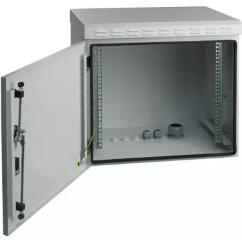 EFB Elektronik Caixa de parede 19 polegadas IP55, 16U, porta de aço, profundidade 600 mm, RAL 7035