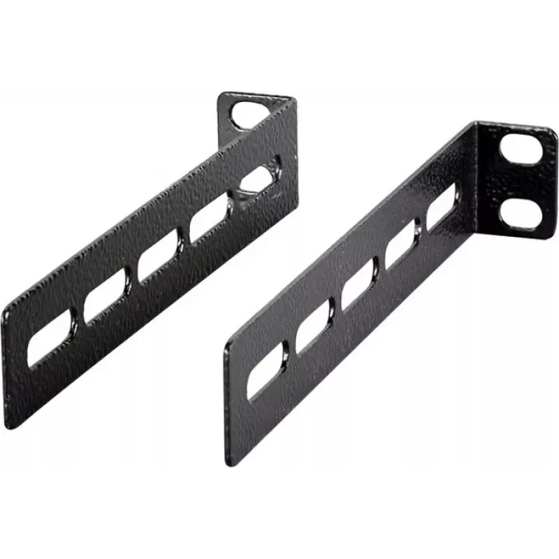 EFB Elektronik Conjunto de cantoneiras para prateleiras 1/2/3U, 2 unidades, RAL 9005 Preto profundo 691650TS.W