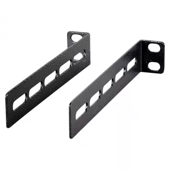 EFB Elektronik Conjunto de cantoneiras para prateleiras 1/2/3U, 2 unidades, RAL 9005 Preto profundo 691650TS.W