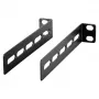 EFB Elektronik Conjunto de cantoneiras para prateleiras 1/2/3U, 2 unidades, RAL 9005 Preto profundo 691650TS.W