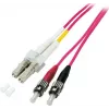 EFB Elektronik jumper duplex LC-ST 50/125µm OM4 LSZH Erika violeta 2,0mm 3m