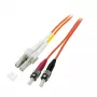 Jumper duplex ECOFIBER EFB-Elektronik LC-ST 50/125µm OM2 LSZH laranja 2,0mm 50m