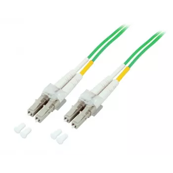 Cabo de patch EFB Elektronik LC/PC para LC/PC multimodo OM3 duplex 1 m aqua LSZH