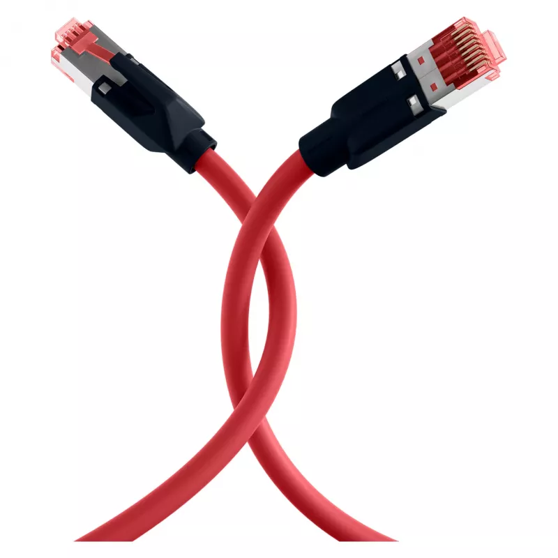 Cabo de rede EFB ELEKTRONIK RJ45 Cat.6A S/FTP PUR Draka UC900 TM21 vermelho 0,25 m