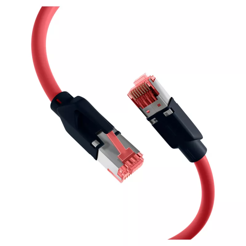 Cabo de rede EFB ELEKTRONIK RJ45 Cat.6A S/FTP PUR Draka UC900 TM21 vermelho 0,25 m