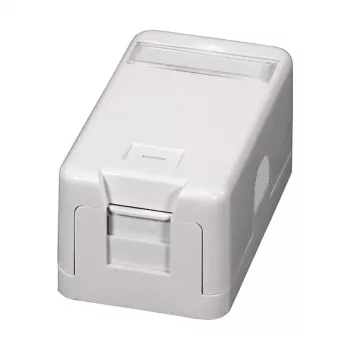 Caixa Keystone de montagem à superfície EFB ET-25166, 1 porta, tampa de proteção contra pó com fecho automático, branco puro