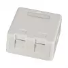 Caixa Keystone de montagem à superfície EFB ET-25166, 1 porta, tampa de proteção contra pó com fecho automático, branco puro