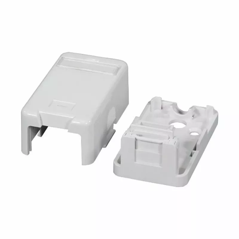 Caixa Keystone de montagem à superfície EFB ET-25166, 1 porta, tampa de proteção contra pó com fecho automático, branco puro