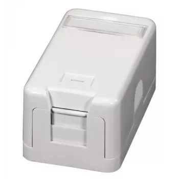 Caixa Keystone de montagem à superfície EFB ET-25166, 1 porta, tampa de proteção contra pó com fecho automático, branco puro