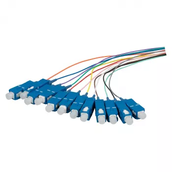 EFB pigtail de fibra ótica SC OS2 G657A2 conjunto de 12 cores 2m