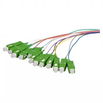 EFB pigtail de fibra ótica SC OS2 G657A2 conjunto de 12 cores 2m