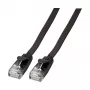 Cabo de patch plano RJ45 EFB Cat.6A U/UTP PVC 0,25m preto