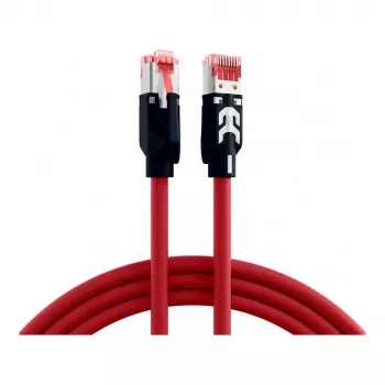 Cabo de rede RJ45 Cat.6A S/FTP PUR Draka UC900 TM21 vermelho 0,5m EFB