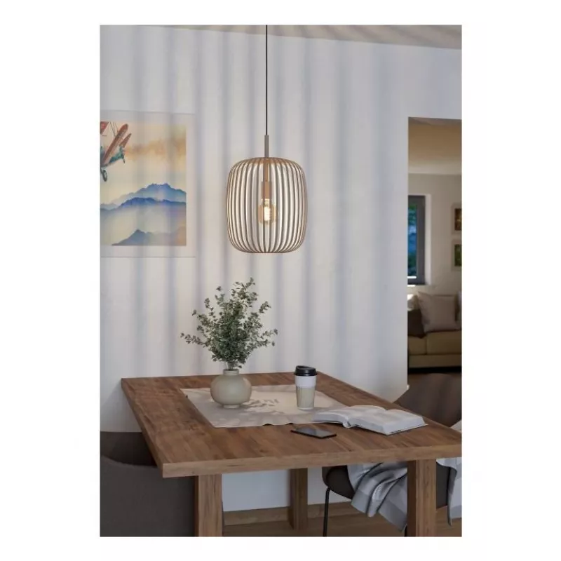 Candeeiro suspenso EGLO ROMAZZINA 1xE27 bege