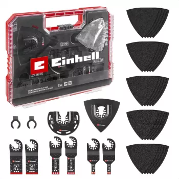 Einhell 708135 XL-PLUS-CASE Conjunto de acessórios para ferramenta multifunções BiM HSS, 10 peças