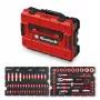 Einhell E-Case conjunto de ferramentas de 92 peças (370514) - aço cromo-vanádio, preto/vermelho