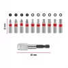 Conjunto de pontas de impacto com mosquetão Einhell 10 peças, pontas de impacto sextavadas 1/4 polegadas com clipe mosquetão