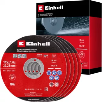 Disco de corte fino EINHELL-KWB, Ø 115 x 1,0 mm, 5 unidades (para rebarbadora)