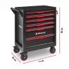 Carrinho de oficina EINHELL-KWB vazio, 6 gavetas (preto/vermelho, 4 gavetas rasas, 2 gavetas altas)