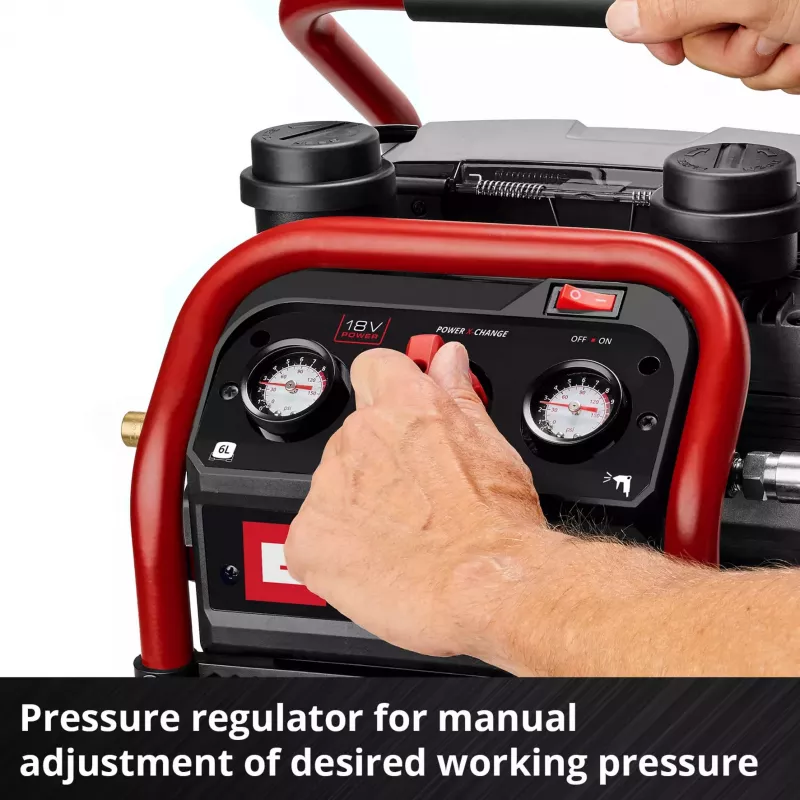 Compressor a bateria EINHELL Power X-Change SILENZZO 18/160, 18V (vermelho/preto, sem bateria e carregador)