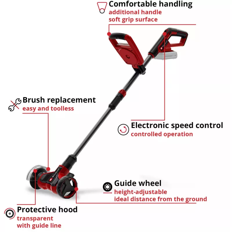 EINHELL Power X-Change limpa-juntas a bateria GE-CC 18/110 Li E-Solo, 18V (vermelho/preto, sem bateria e carregador)
