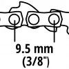 Einhell Corrente de substituição 4501754 para motosserras a bateria GC-LC 18 Li e GE-LC 18 Li, passo 3/8 polegadas LP, largura de ranhura 1,3 mm, 40 elos motrizes, guia 25 cm, meio cinzel