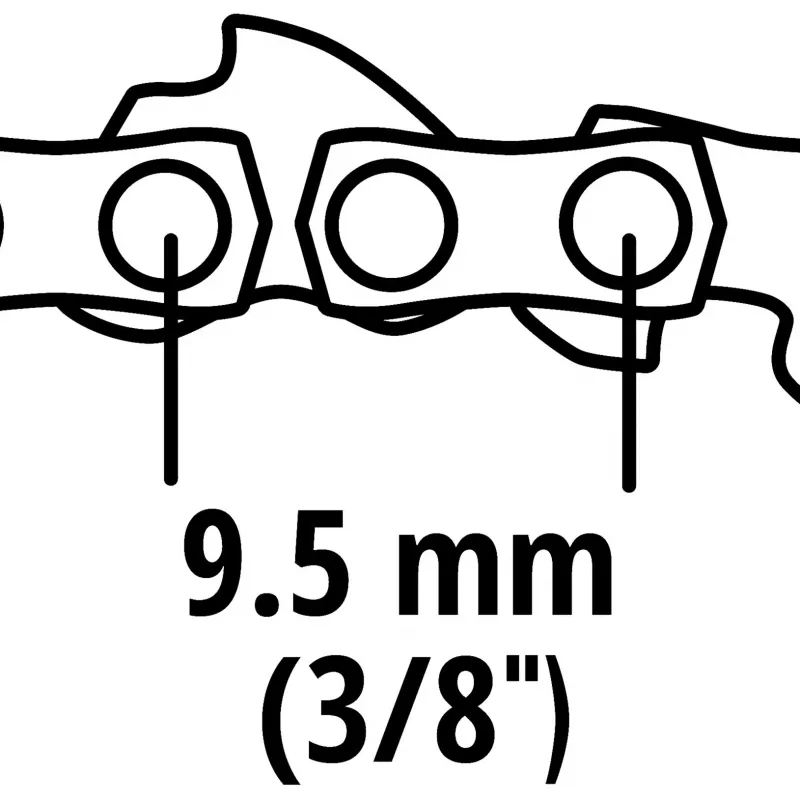 Einhell Corrente de substituição 4501754 para motosserras a bateria GC-LC 18 Li e GE-LC 18 Li, passo 3/8 polegadas LP, largura de ranhura 1,3 mm, 40 elos motrizes, guia 25 cm, meio cinzel