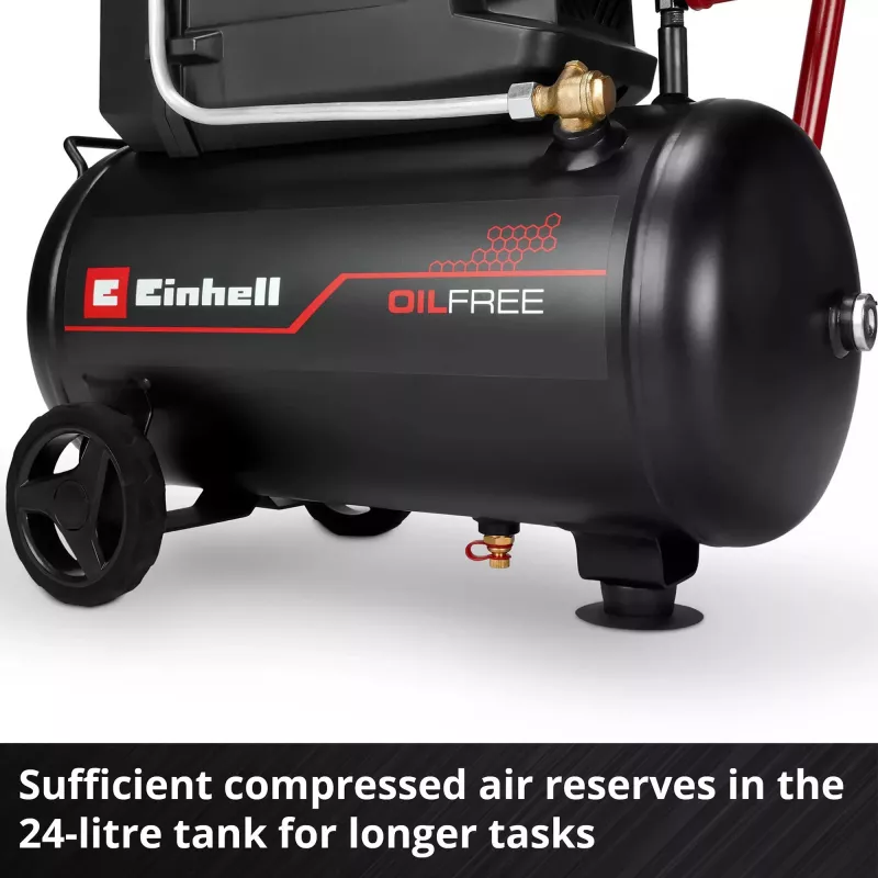 EINHELL TC-AC 190/24/8 I OF compressor sem óleo, 1100 W, depósito de 24 L, 8 bar, preto