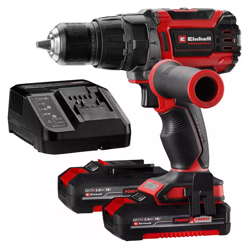 Einhell TP-CD 18/70 Li-i BL kit de berbequim de percussão a bateria, 18V sem escovas, 70 Nm, 2x2,0Ah