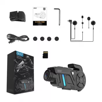 EJEAS K1Pro+ Intercomunicador para motociclo com gravador 1080P - intercomunicador individual