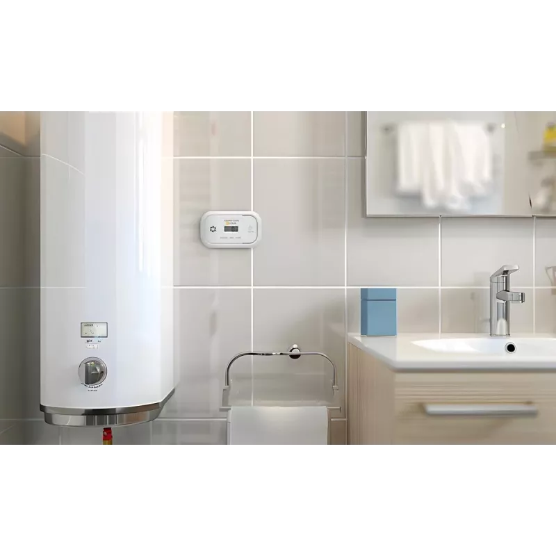 Detetor de monóxido de carbono EL-HOME CD-17A2v2300/B com ecrã LCD e alimentação de emergência de 9V