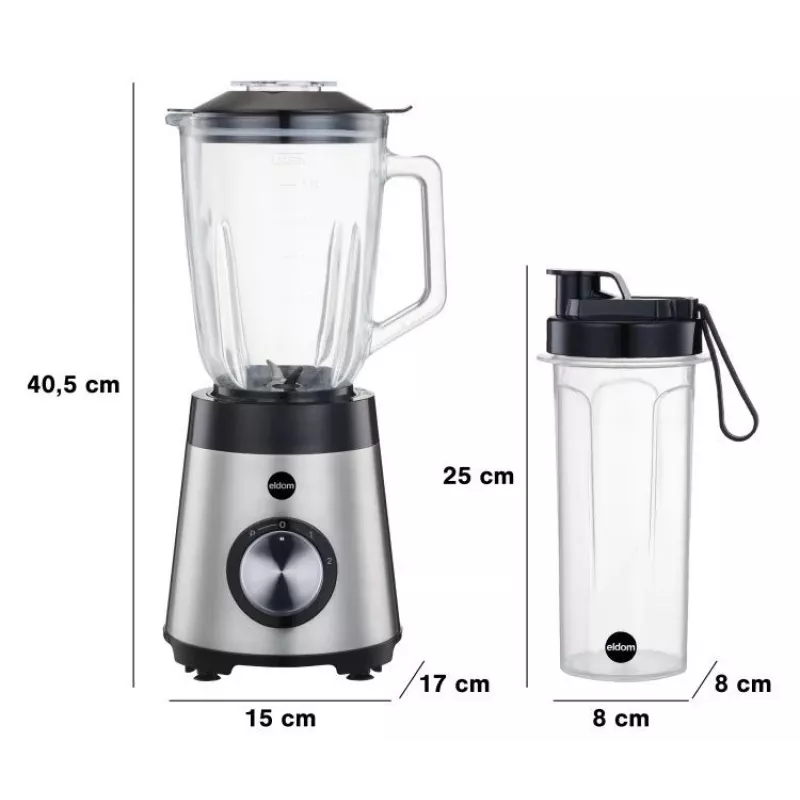 Batedeira ELDOM BK7S STALO 2.0 L 1000 W preto/prateado
