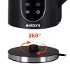 Chaleira elétrica sem fios ELDOM C560 Nuvia com controlo de temperatura, 1,7 L, 2200 W, visor LED, aço inoxidável/preto