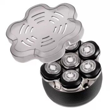 Máquina de barbear elétrica de rosto e cabeça ELDOM G60 Rotary 3 cabeças molhado e seco com visor LED, aparador pop-up, IPX7 à prova de água, 60 min. de autonomia