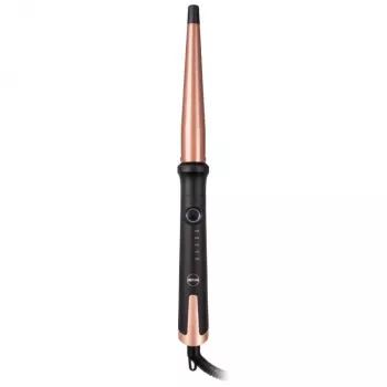 ELDOM HS12 Ferro de encaracolar com controlo digital de temperatura, haste de cerâmica, 5 níveis de calor, visor LCD, desligamento automático, haste de 25 mm, preto/prateado