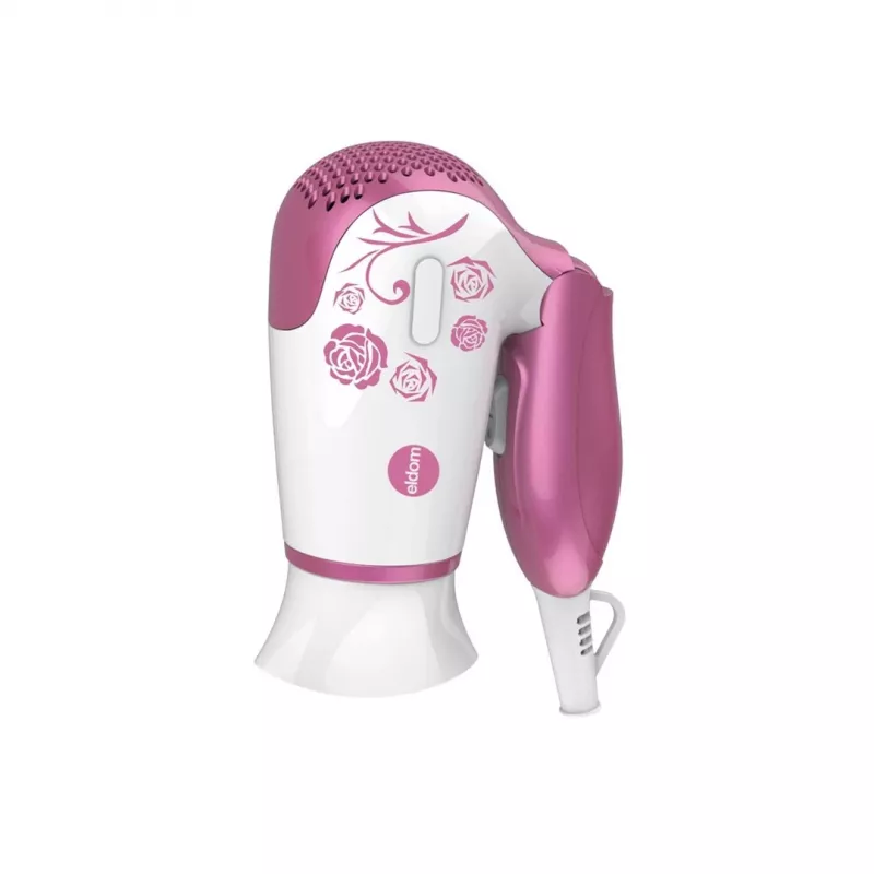 Secador de cabelo ELDOM HT82R 1200W com cabo dobrável, 2 níveis de calor e velocidade, nível de ar frio, branco/azul